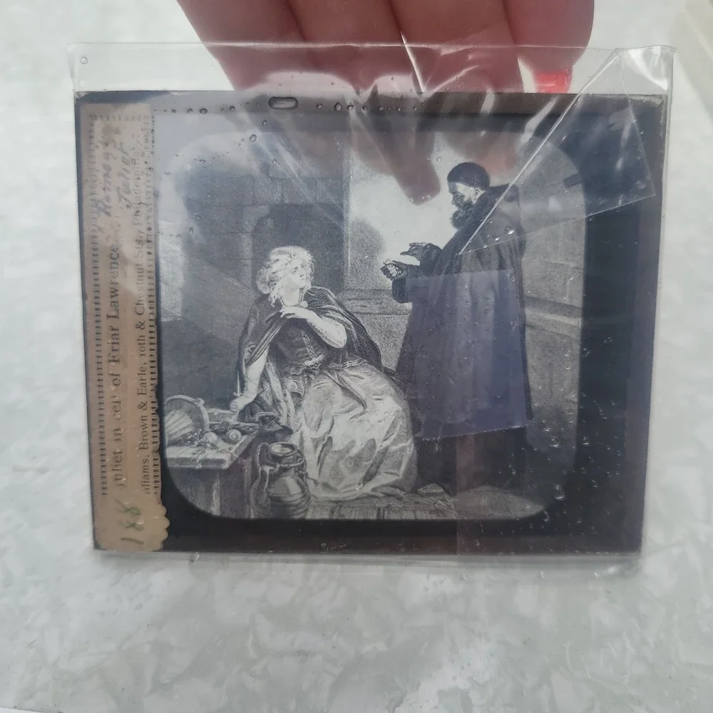 Lot of Six Antique Lantern Glass Slides Philadelphia NYC Scopticon Crystal